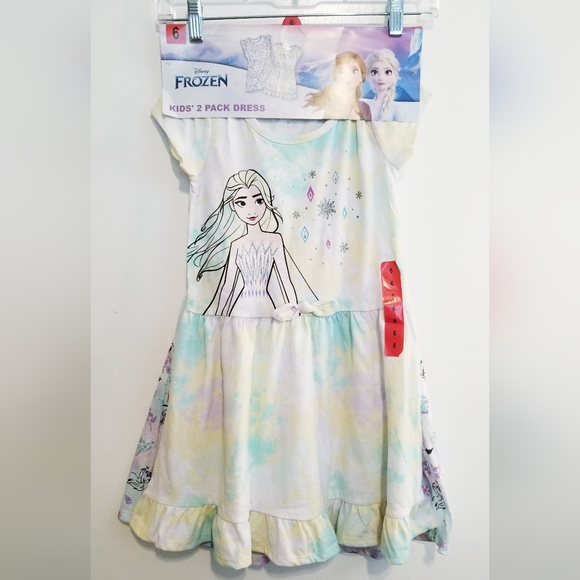 Disney Frozen Princess Elsa and Princess Anna Girl's Dress Bundle NWT Size 6 - Picture 2 of 13